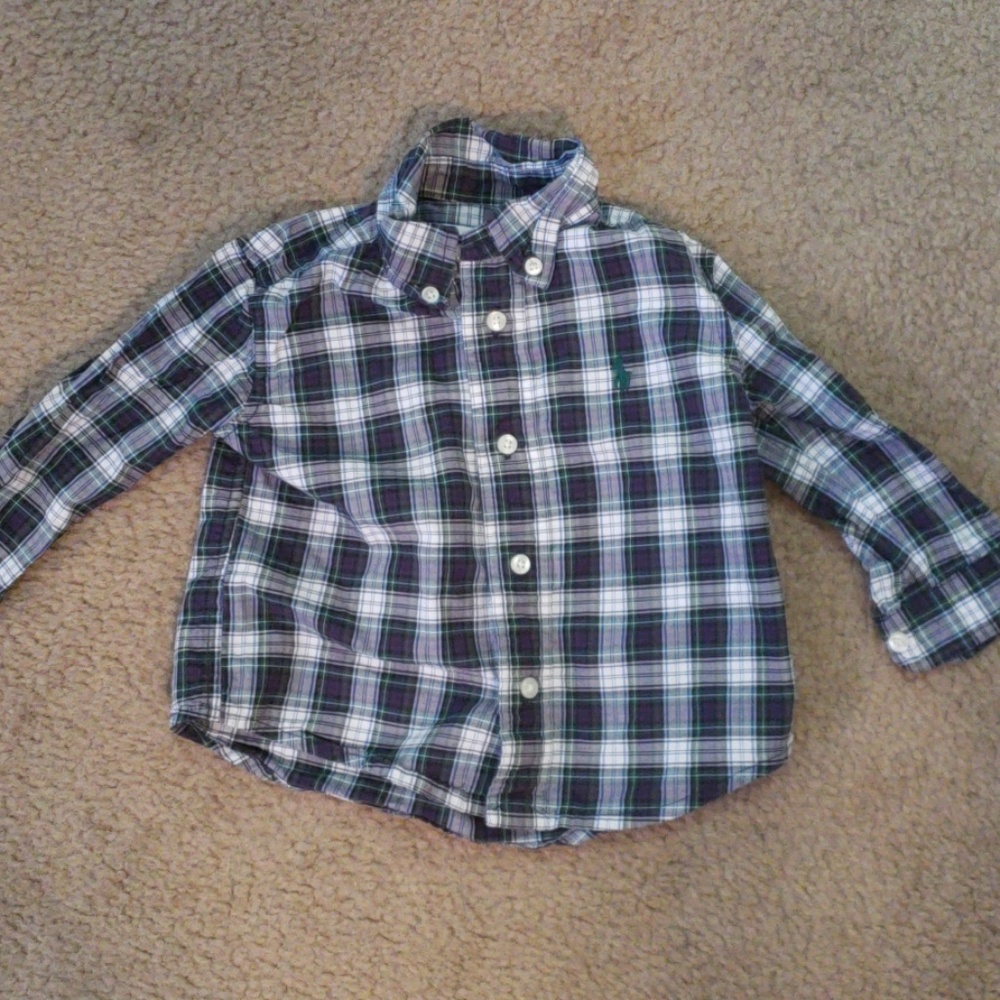 Baby boy plaid button up